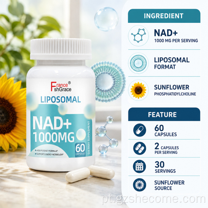 Extratos de Plantas Shecome Suplemento NAD+ Suporta Energia Imune